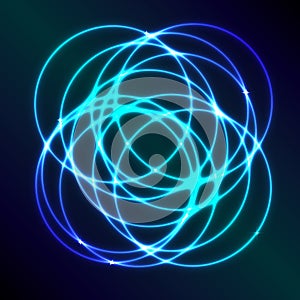 Abstract background with blue plasma circle effect