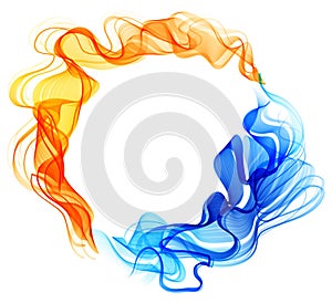 Abstract background blue and red, ice and fire