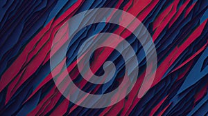 Abstract background with blue and red wavy lines. 3d render. tech wallpaper. Abstract composition. Abstract metallic overlap