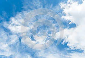 Abstract background of blue sky with white clouds