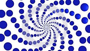 Abstract background with blue spiral balls