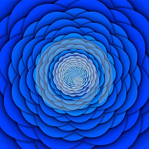 Abstract background. Blue spiral flower pattern. Abstract Lotus Flower. Esoteric Mandala Symbol.