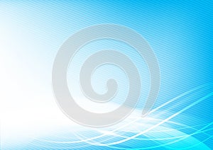 Abstract background blue wave curve and lighting element vector