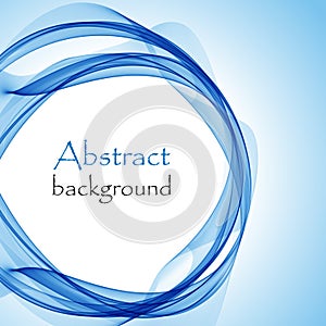 Abstract background with blue wave in the form of a circle