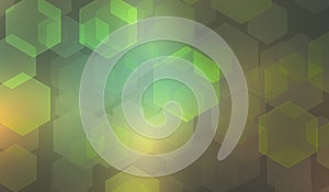 Abstract background with blurred hexagonal bokeh