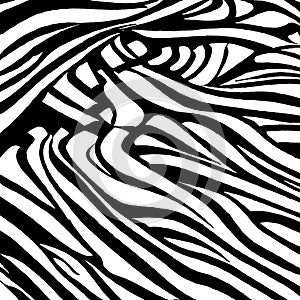 abstract BACKGROUND, Bold rough brushstrokes, wavy lines, dashes. Hand drawn black ink illustration, abstract background.