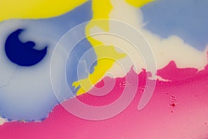 Abstract background in Bright colors in liquid medium with organic surface. Soft, pastel colors in white fluid, texture and