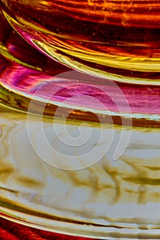 Abstract background in bright colors. Reflections on glass,