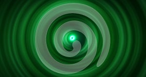 Abstract background of bright green glowing energy magic radial circles of spiral