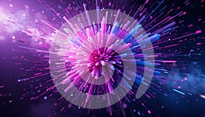 Abstract background with bright multicolored lines creating an explosion effect