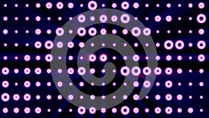 Abstract background of bright purple glowing light bulbs from circles