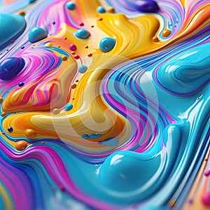 Abstract background of brightly coloured flowing liquid