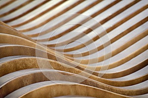 Abstract background of brown wooden curves