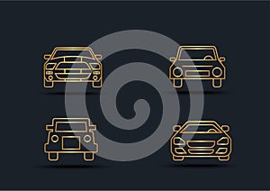 Abstract background of Car front sets,transportation,Gold color,vector illustrations