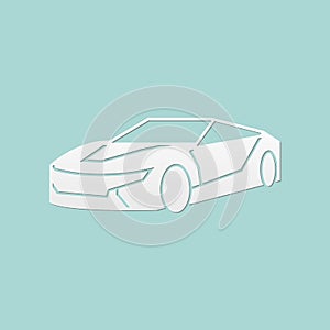 Abstract background for car side view, paper cut, vector illustrations