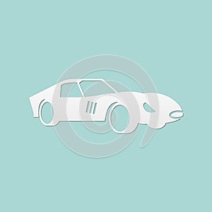 Abstract background for car side view, paper cut, vector illustrations