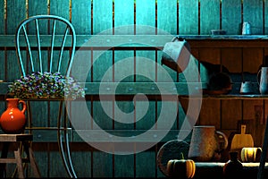 Abstract background with chair and decoration