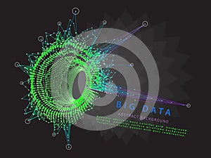 Abstract background with chaotic polygonal algorithm analyze. Analytics grid algorithms data. Quantum cryptography concept. Banner