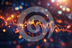 Abstract Background chart stock market bokeh background. ai generative