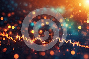 Abstract Background chart stock market bokeh background. ai generative