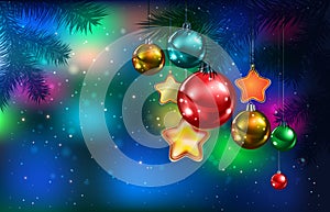 Abstract background with Christmas decorations