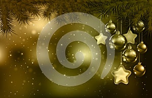 Abstract background with Christmas decorations