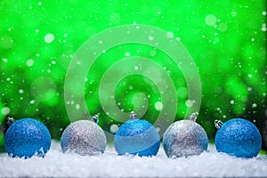 Abstract background, Christmas toys on a boke background. Happy New Year, with falling snow, bright background