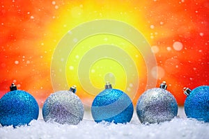 Abstract background, Christmas toys on a boke background. Happy New Year, with falling snow, bright background