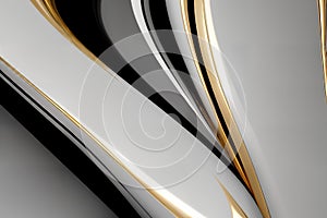 Abstract background with chrome and gold metal textured waves