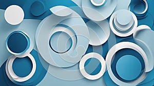 abstract background with circles A paper layer circle blue abstract background. Curves and lines use for banner, cover, poster,