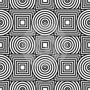 Abstract background with circles and squares