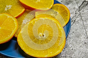 Abstract background with citrus-fruit of orange slices. Close-up. Studio photography