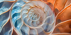 abstract background,close-up of the shell of a marine nautilus,spiral pattern in delicate pastel colors,graphic and web design