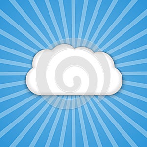 Abstract background cloud in the blue sky with sun rays.