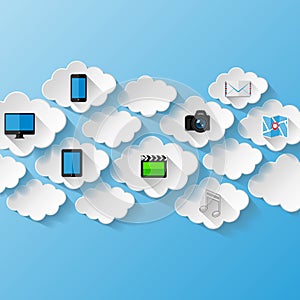 Abstract background. Cloud storage concept