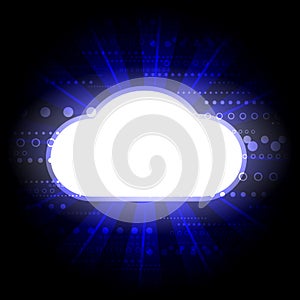 Abstract background cloud vector design graphic technology digital neon light