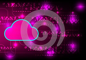 Abstract background cloud vector design graphic technology digital neon pink ligh