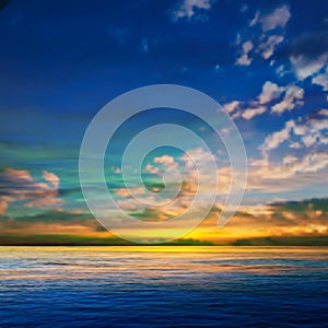 Abstract background with clouds and sea sunrise