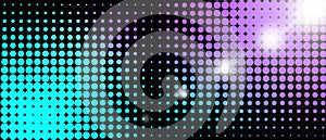 Abstract background with color dots representing sound wave. Banner design