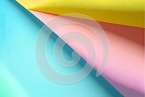 abstract background with color paper strips in pink, blue and yellow