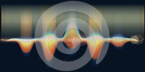 Abstract background with color sound wave and blurred lines on dark blue. Technologyl sound wave and spot light. For music