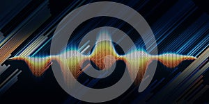 Abstract background with color sound wave lines and blurred lines on dark blue. Technologyl sound wave and spot light. For music