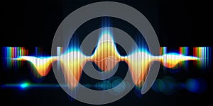 Abstract background with color sound wave lines and blurred lines. Technology signal  sound wave and spot effects. For music wave