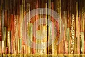 Abstract background of color strips in the form of a concert curtain.