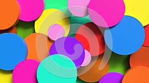 abstract background of colored circles and cylinders