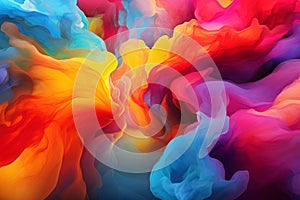 abstract background of colored flowing liquid paint, digitally generated image