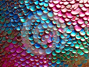 Abstract background of a colored glass scale shaped mosaic