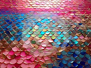 Abstract background of a colored glass scale shaped mosaic