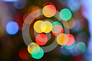 Abstract background of defocused Christmas lights red, green, photo