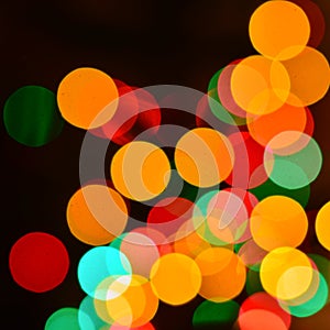 Abstract background of defocused Christmas lights red, green, photo